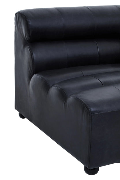 Bath Antique Black Modular Leather Sofa (right-hand)