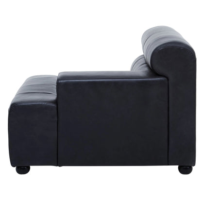 Bath Antique Black Modular Leather Sofa (right-hand)