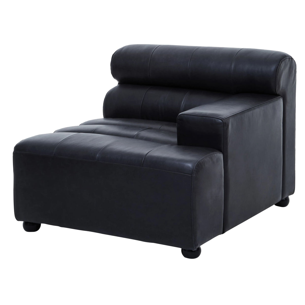 Bath Antique Black Modular Leather Sofa (right-hand)