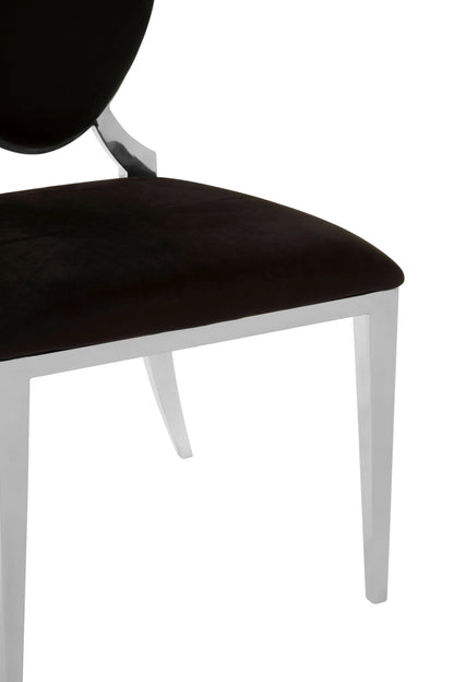 Notting Black Velvet Dining Chair (W51cm)