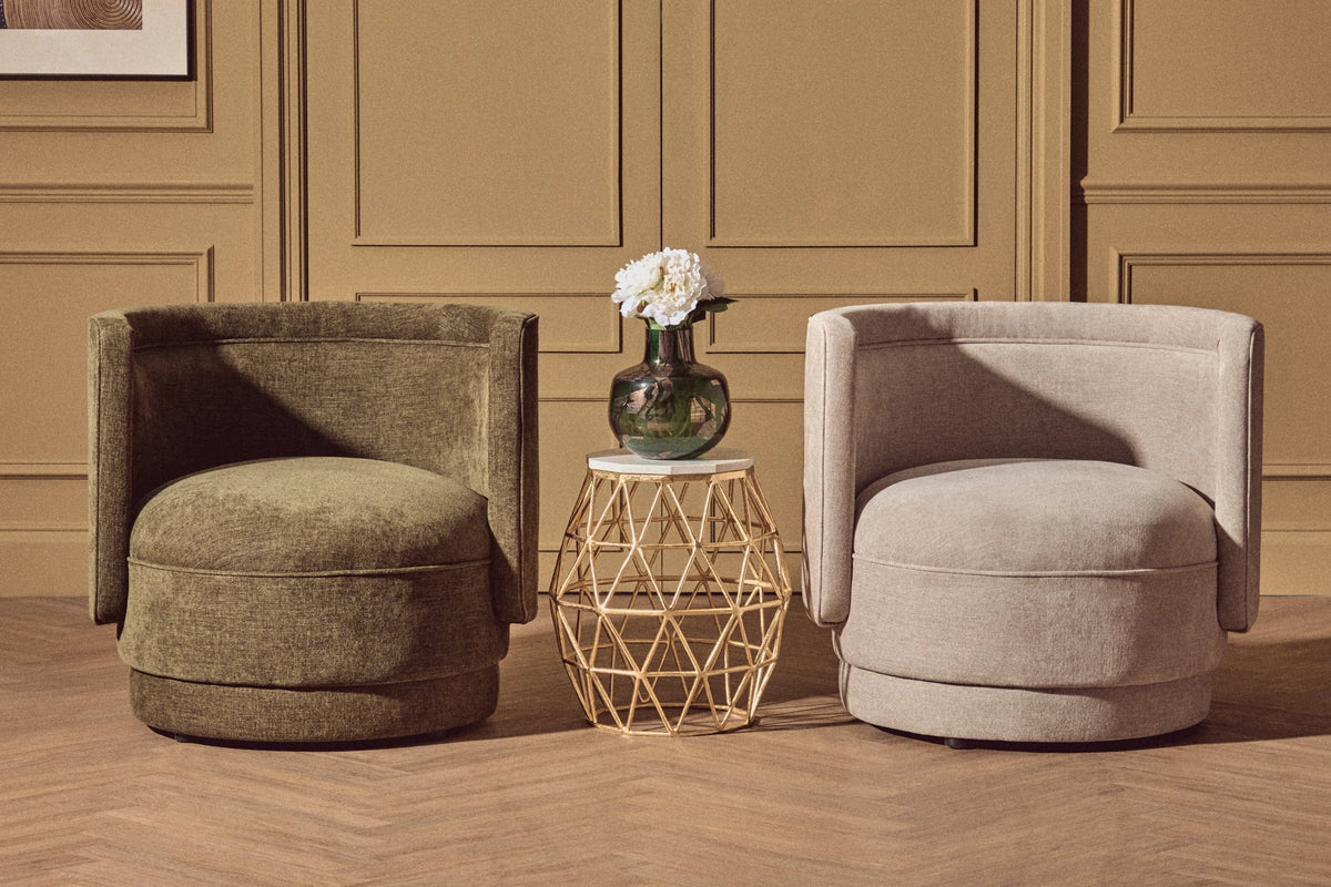 Brighton Chenille Curved Chair 