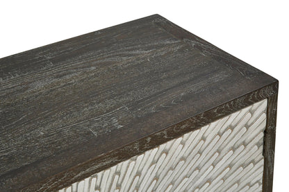 Notting Grey Wash Recycled Elm Wood 4 Door Sideboard