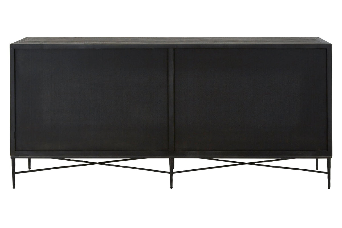 Notting Grey Wash Recycled Elm Wood 4 Door Sideboard
