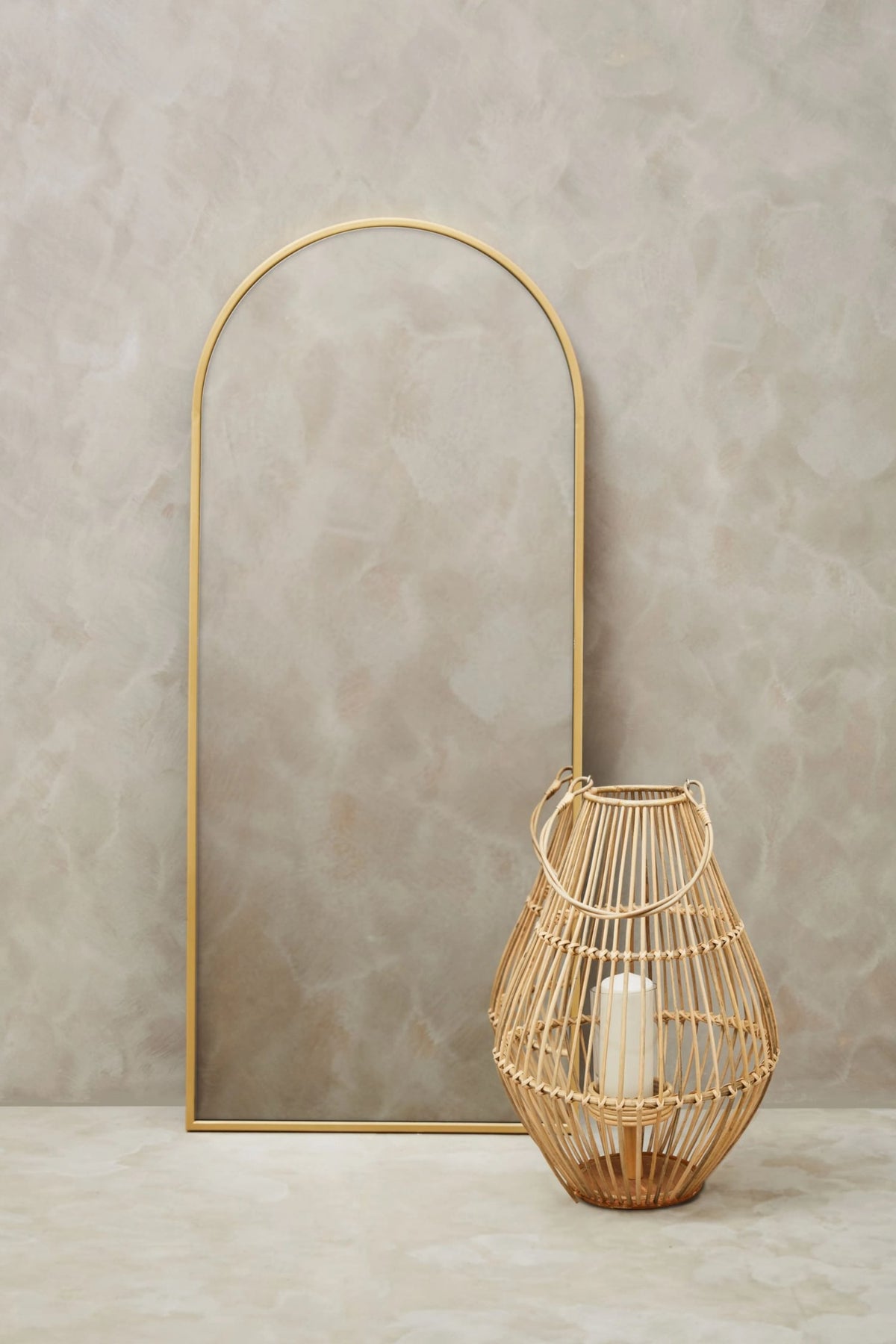 Hayle Gold Finish Full Length Wall Mirror
