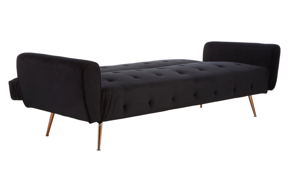 Orford Black Velvet Sofa Bed