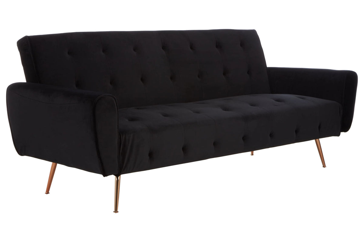 Orford Black Velvet Sofa Bed