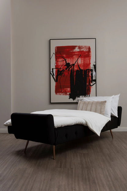 Orford Black Velvet Sofa Bed