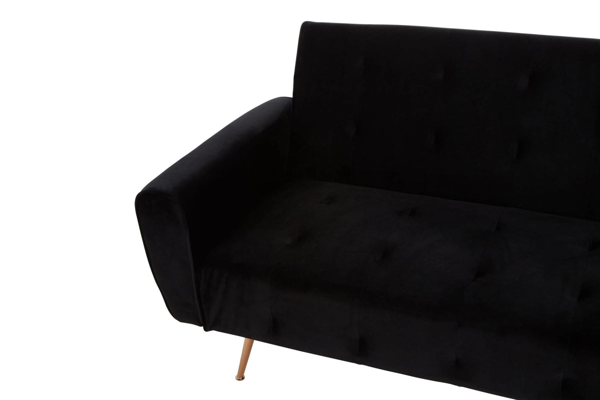 Orford Black Velvet Sofa Bed