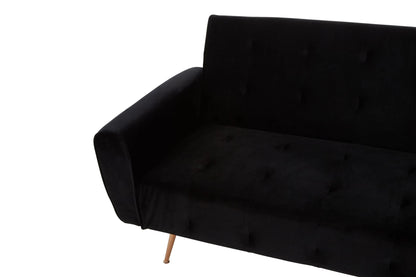 Orford Black Velvet Sofa Bed