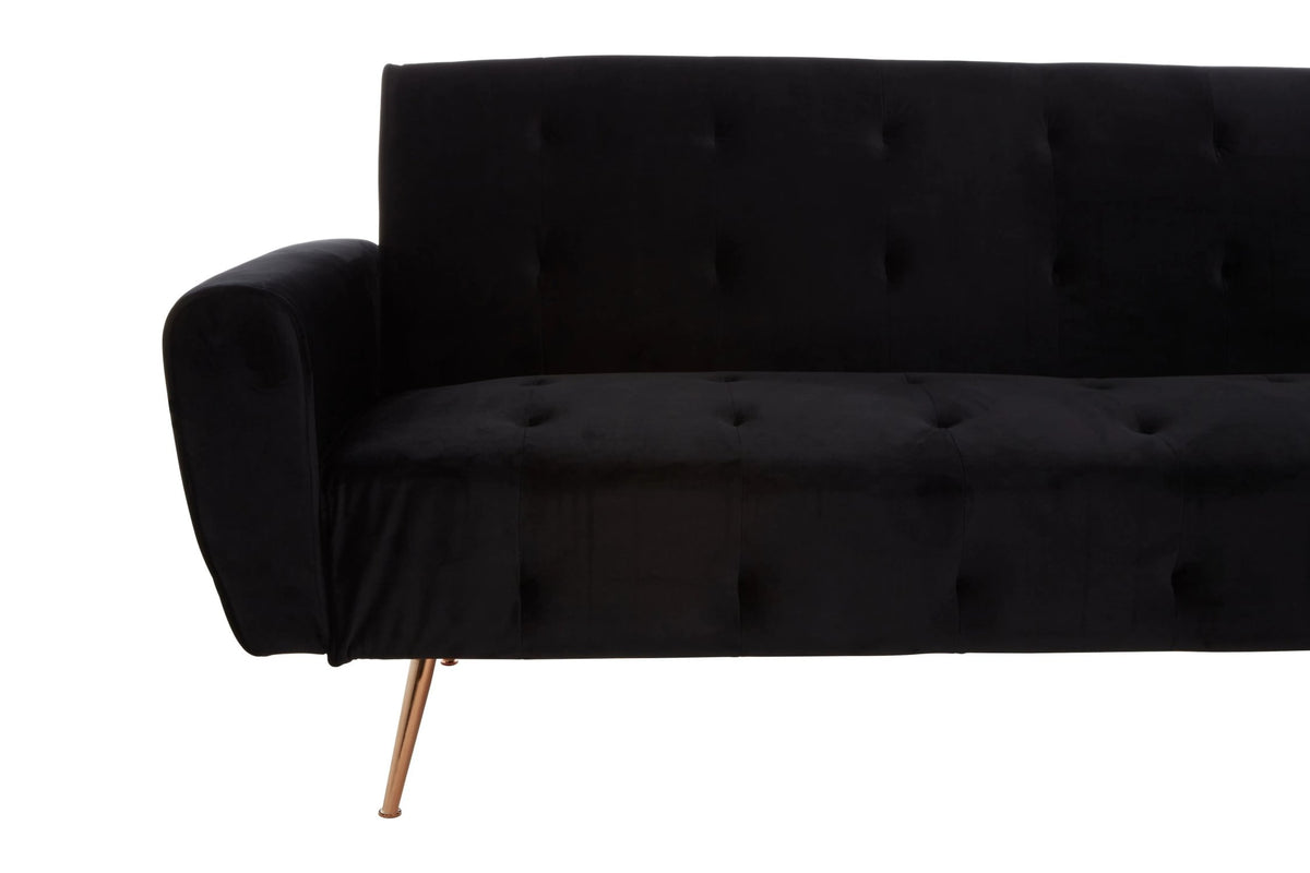 Orford Black Velvet Sofa Bed