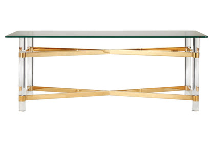 Sorrento Glass and Gold Coffee Table