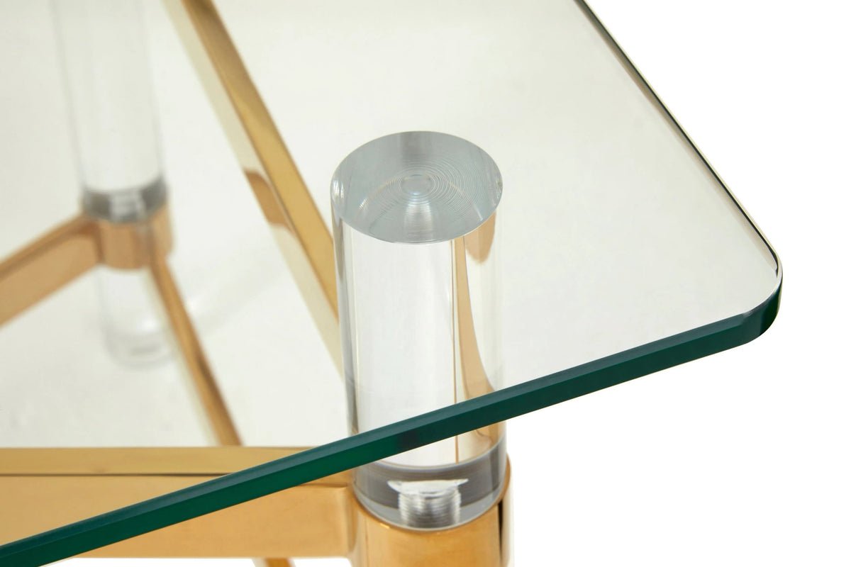 Sorrento Glass and Gold Coffee Table