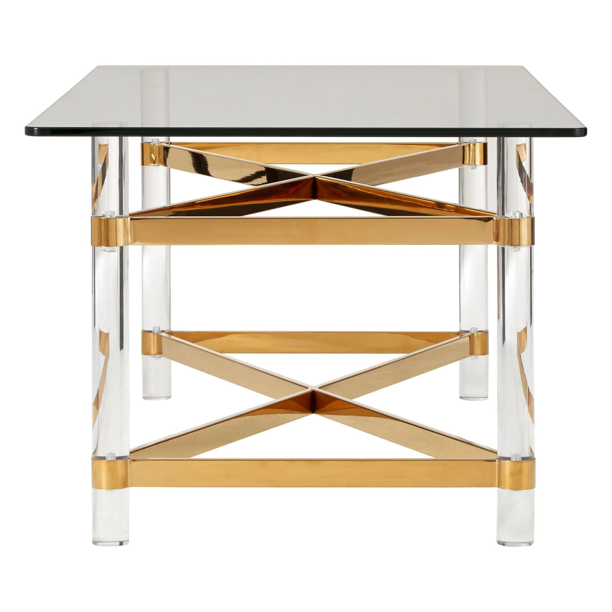 Sorrento Glass and Gold Coffee Table