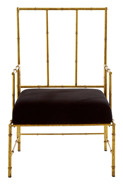 Balmoral Gold and Black Velvet Accent Chair