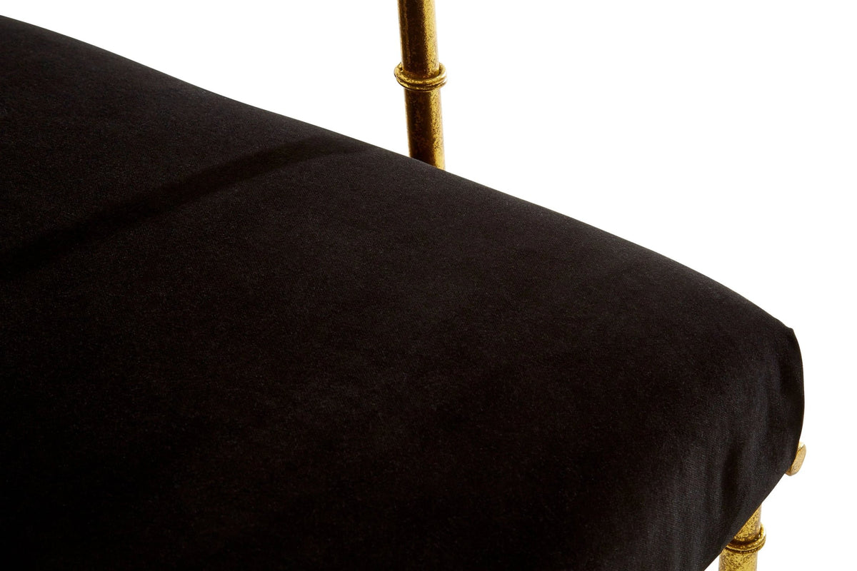 Balmoral Gold and Black Velvet Accent Chair