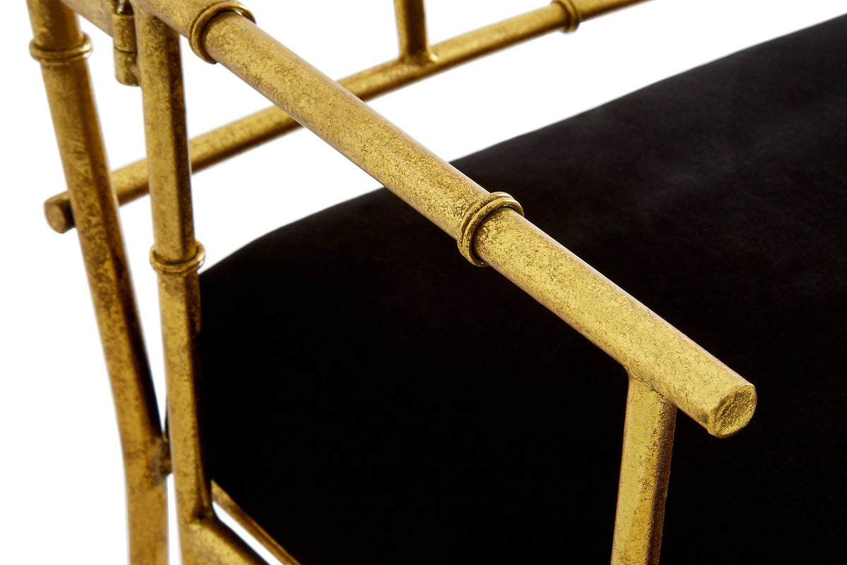 Balmoral Gold and Black Velvet Accent Chair
