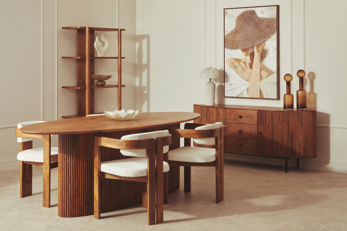 Stirling Mango Wood Oval Dining Table 