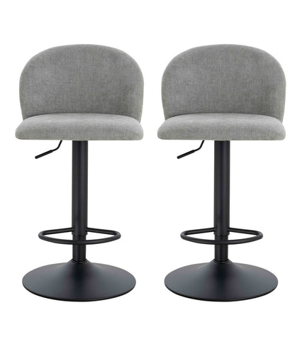 Chichester Set of 2 Textured Fabric Curved Bar Chairs 