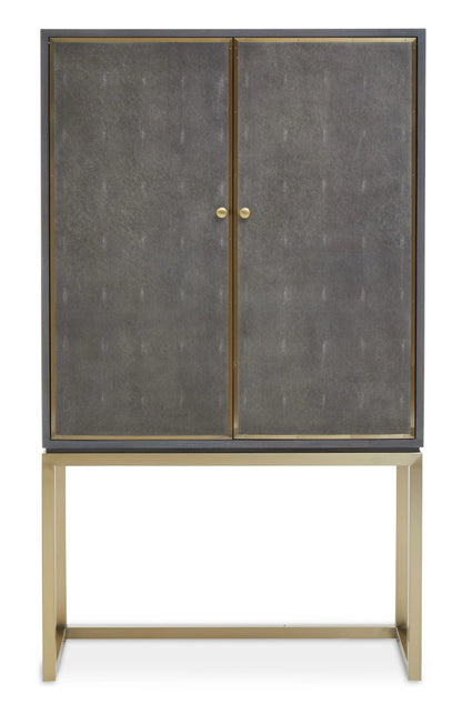 Oxford Grey Shagreen Effect Cabinet