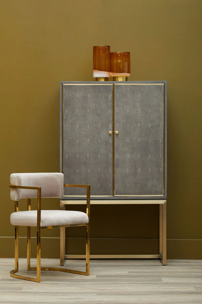 Oxford Grey Shagreen Effect Cabinet