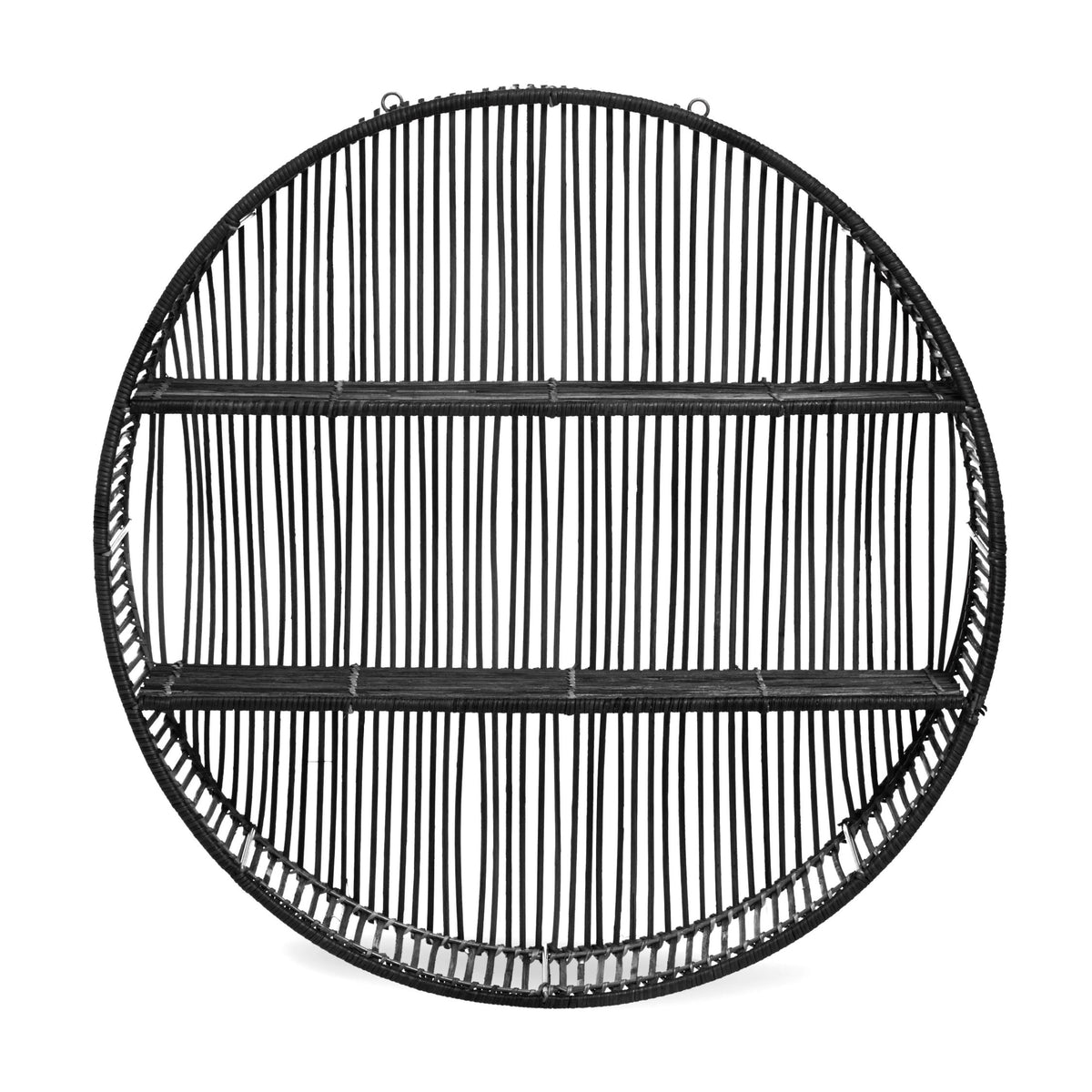 Reigate Large Black Rattan Wall Shelf