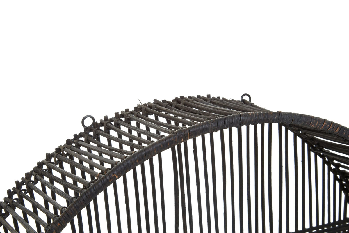Reigate Large Black Rattan Wall Shelf