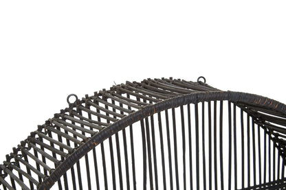 Reigate Large Black Rattan Wall Shelf