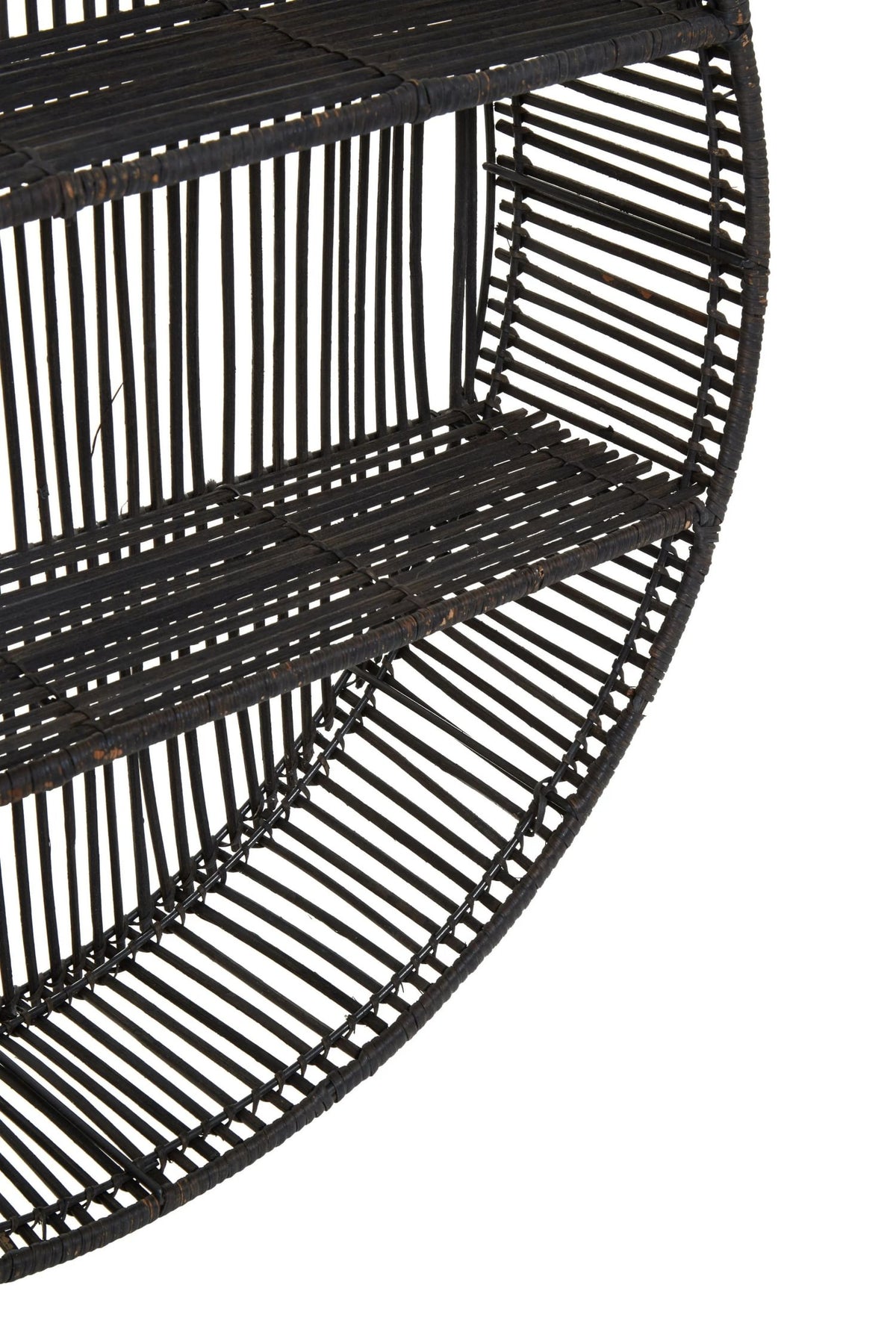 Reigate Large Black Rattan Wall Shelf
