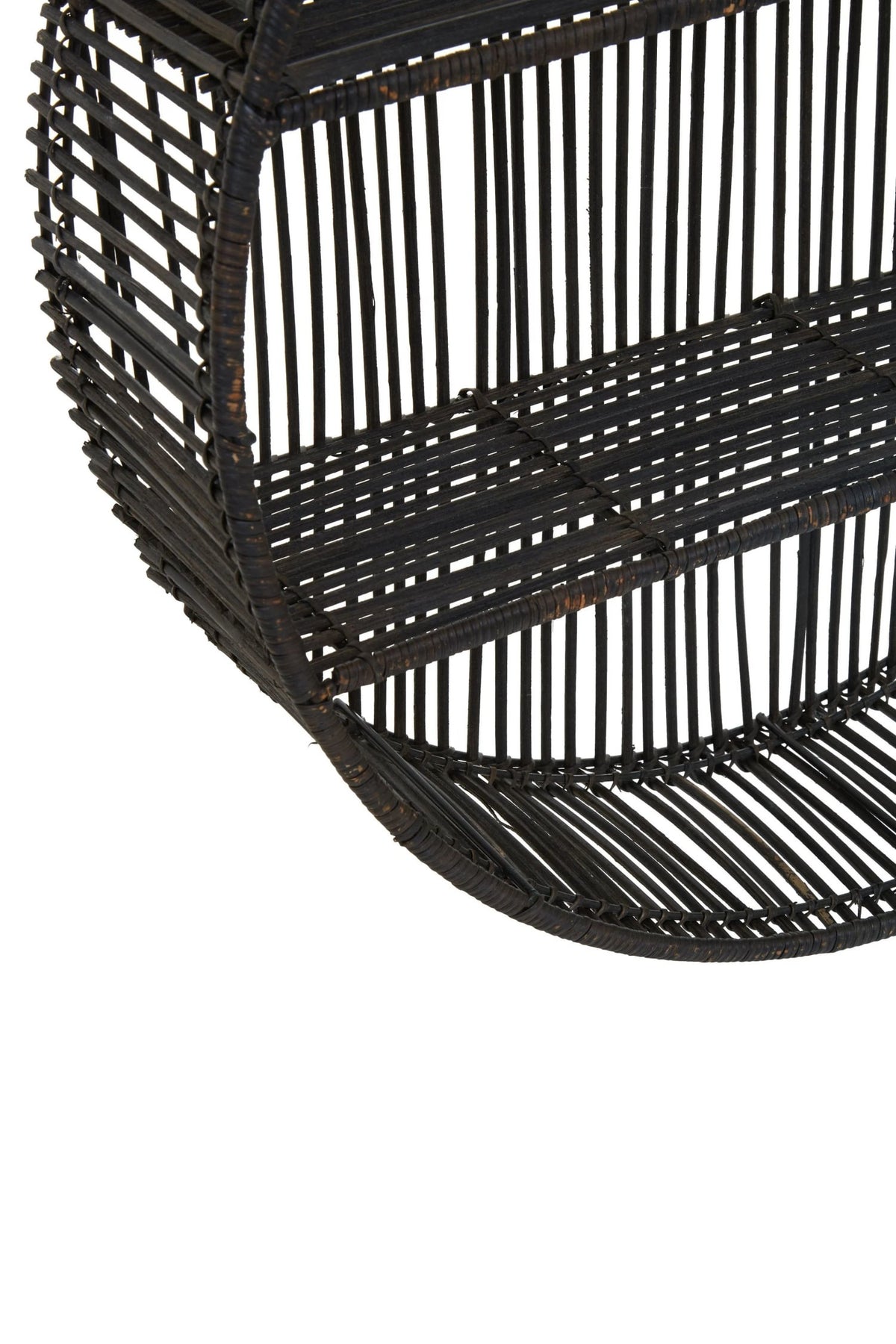 Reigate Large Black Rattan Wall Shelf