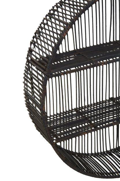 Reigate Large Black Rattan Wall Shelf