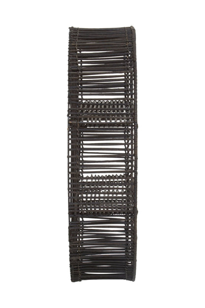 Reigate Large Black Rattan Wall Shelf