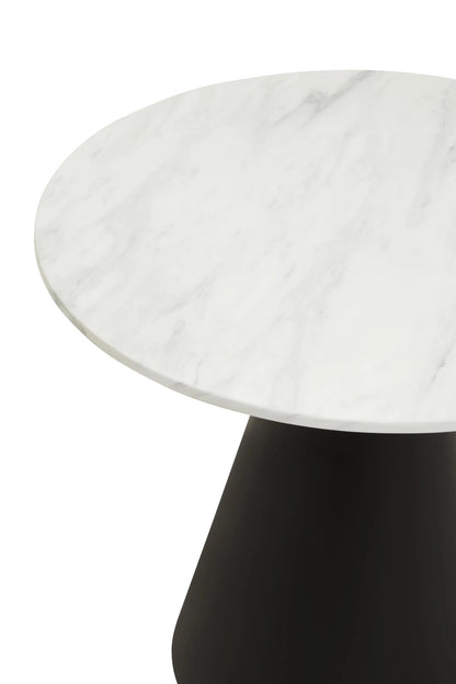 Devon Round White Marble Top Dining Table