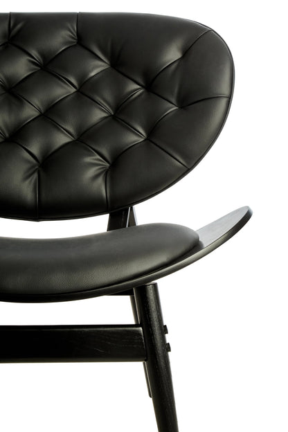 Harrogate Black Leather Effect Chair with Elm Wood Frame (W79cm)