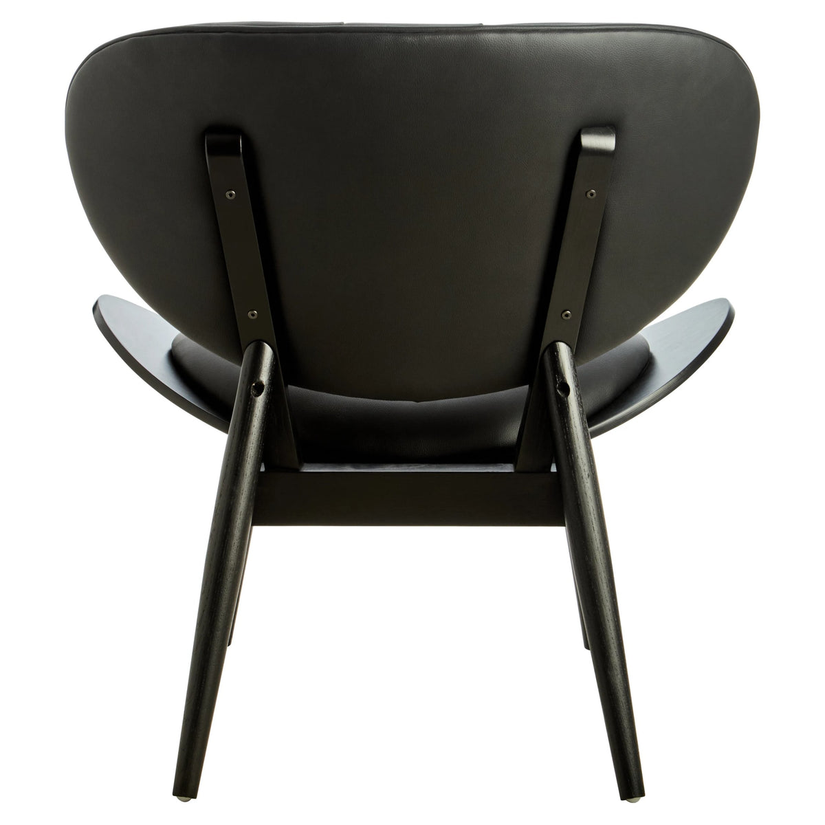Harrogate Black Leather Effect Chair with Elm Wood Frame (W79cm)