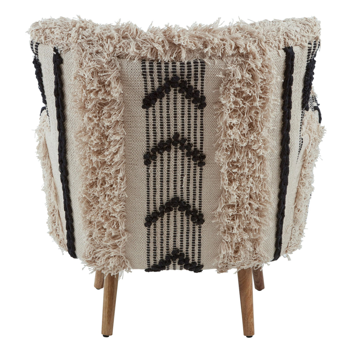 Granada Black and White Shaggy Berber Style Armchair