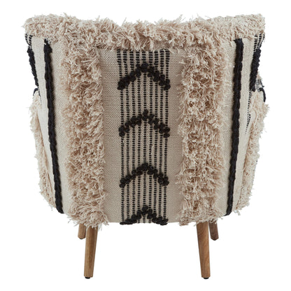 Granada Black and White Shaggy Berber Style Armchair