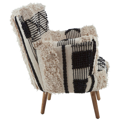 Granada Black and White Shaggy Berber Style Armchair