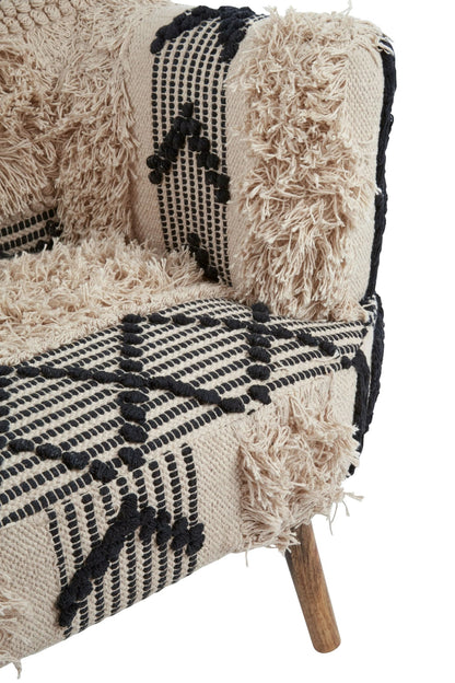 Granada Black and White Shaggy Berber Style Armchair