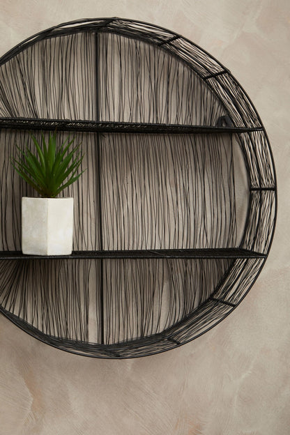 Wetherby Black Wire Round Wall Shelf
