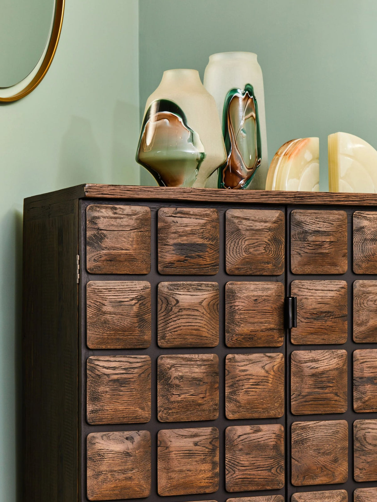 Lincoln Recycled Dark Oak Wood Cabinet
