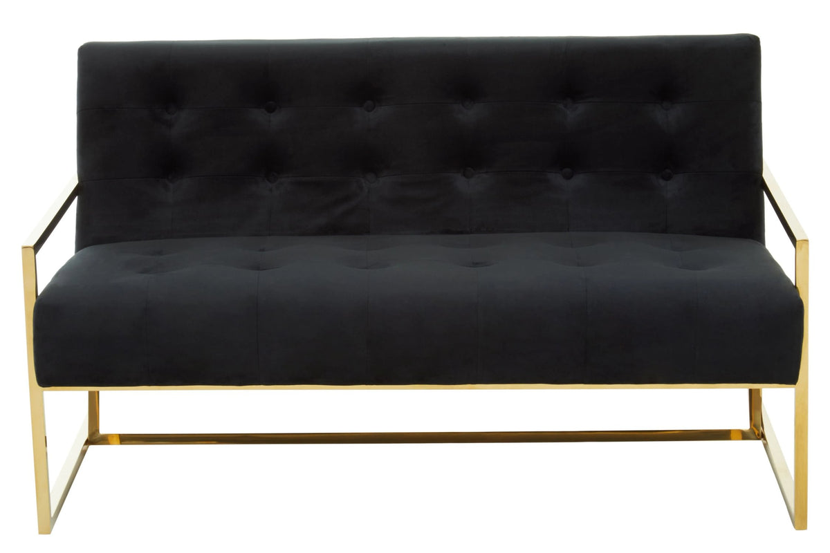 Devon Velvet Two Seat Sofa #colour_black