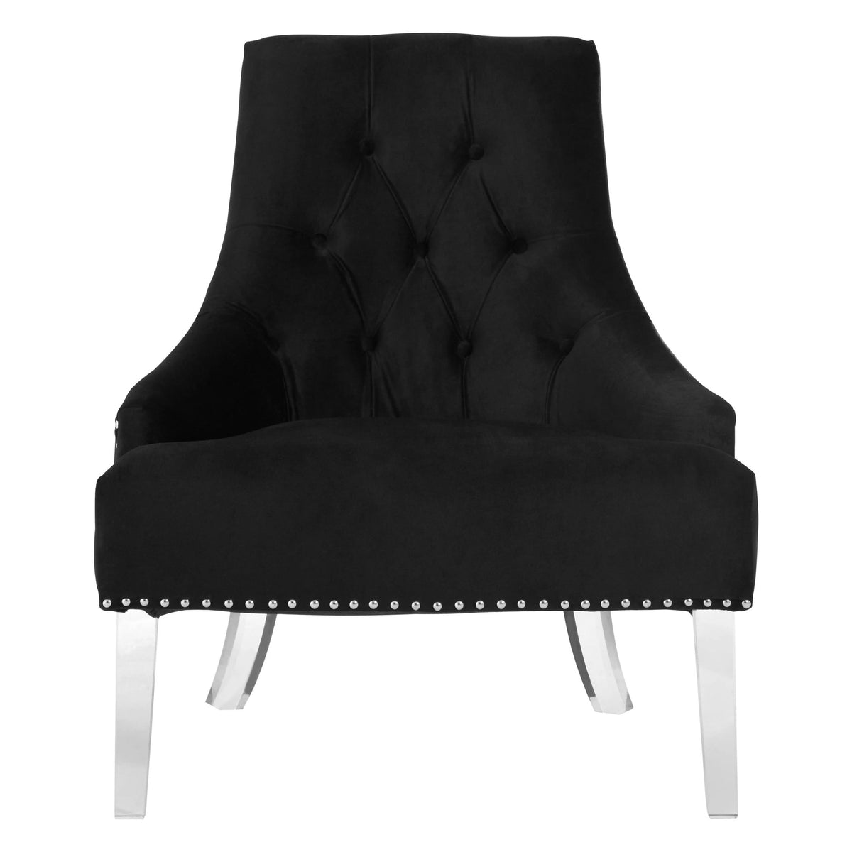 Sorrento Button Tufted Velvet Chair #colour_black