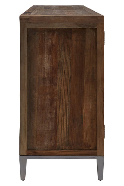 Bexhill Recycled Elm Wood 4 Door Sideboard