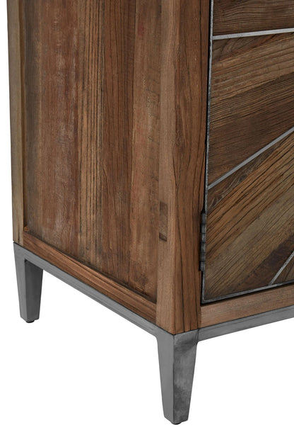 Bexhill Recycled Elm Wood 4 Door Sideboard