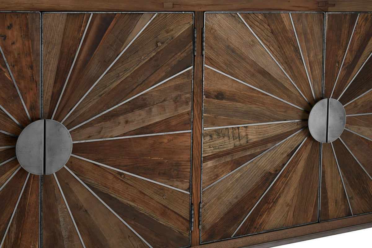 Bexhill Recycled Elm Wood 4 Door Sideboard