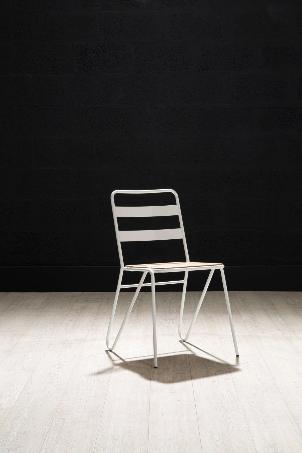 Madison Metal and Elm Wood Chair #colour_white