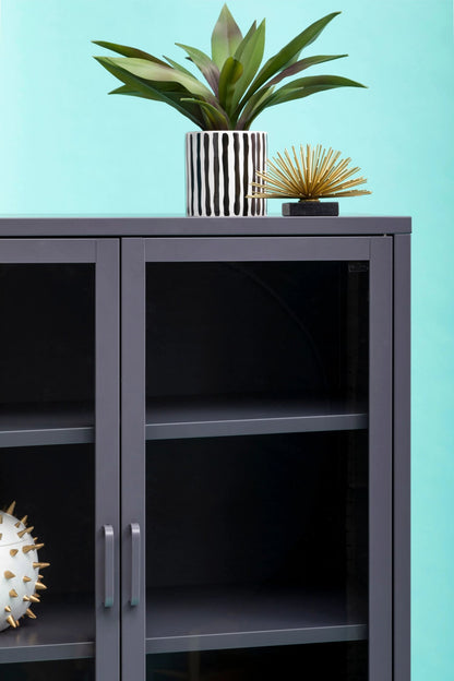Cambridge Two Door Metal Cabinet with Glass Doors 