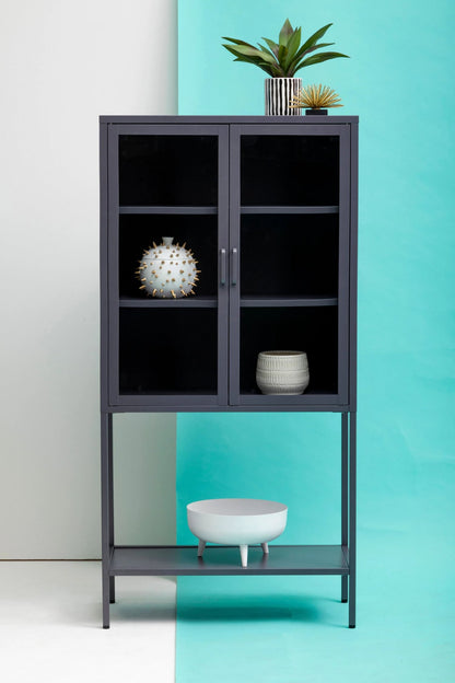 Cambridge Two Door Metal Cabinet with Glass Doors 