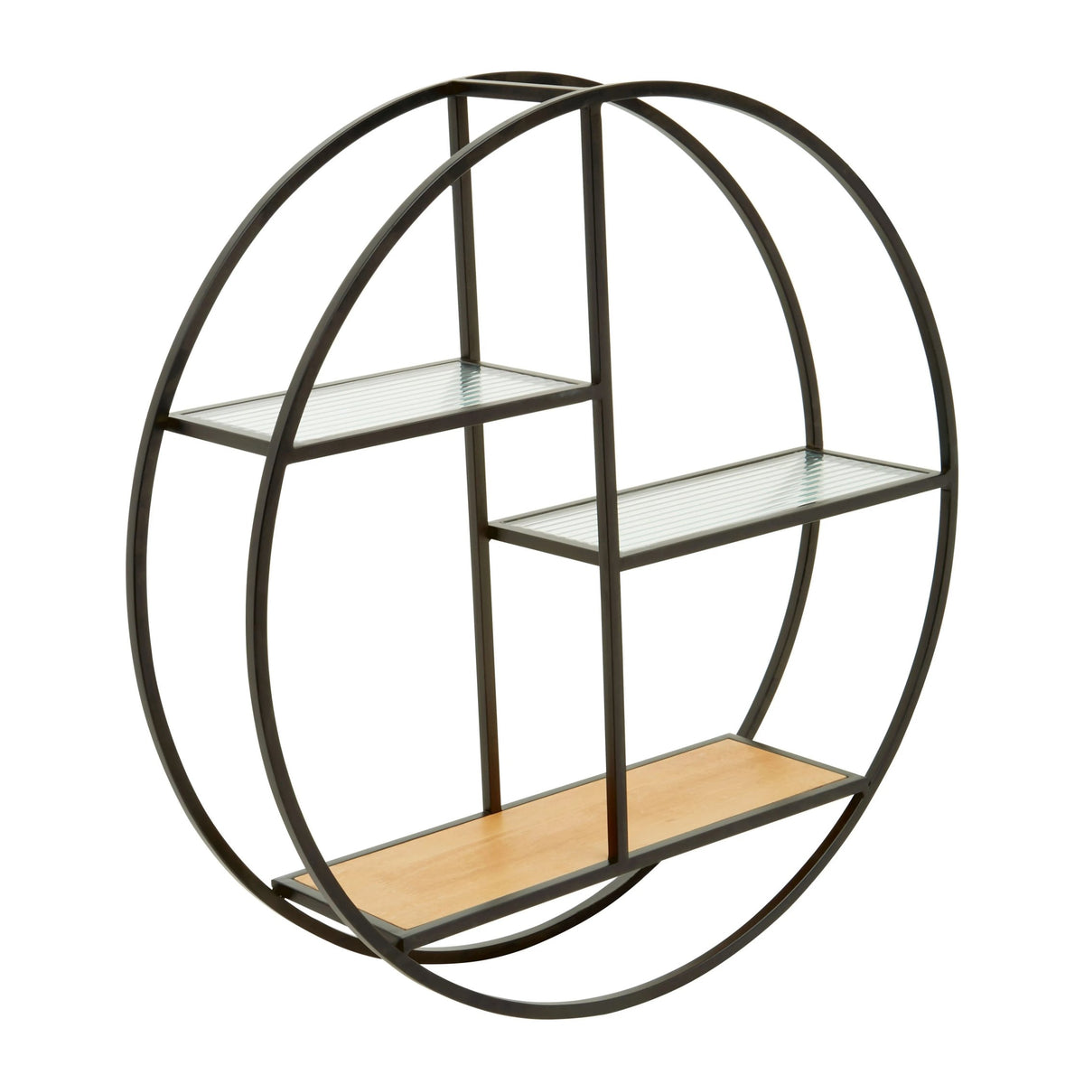 Uppingham 3 Tier Round Metal Wall Shelf