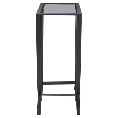 Bath Black Console Table with Grey Glass Top